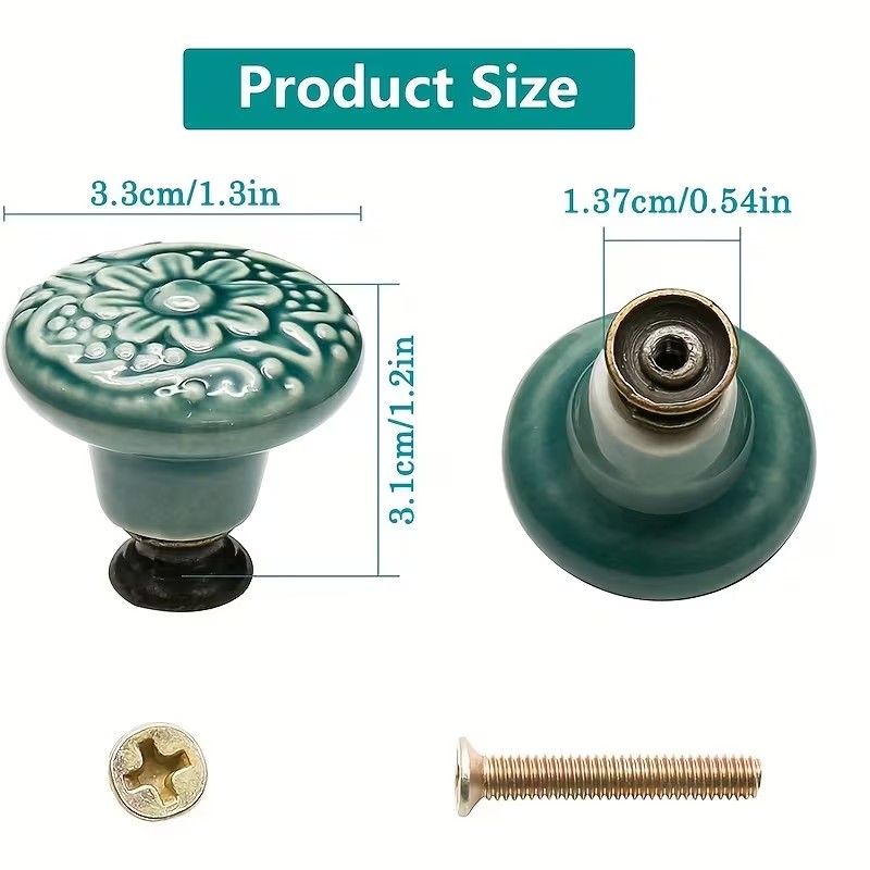 12pcs Ceramic Cabinet Knobs, F - огляд і ціна Furniture Hardware Handles