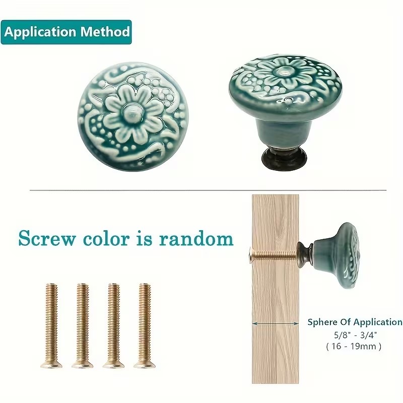 12pcs Ceramic Cabinet Knobs, F - огляд і ціна Furniture Hardware Handles