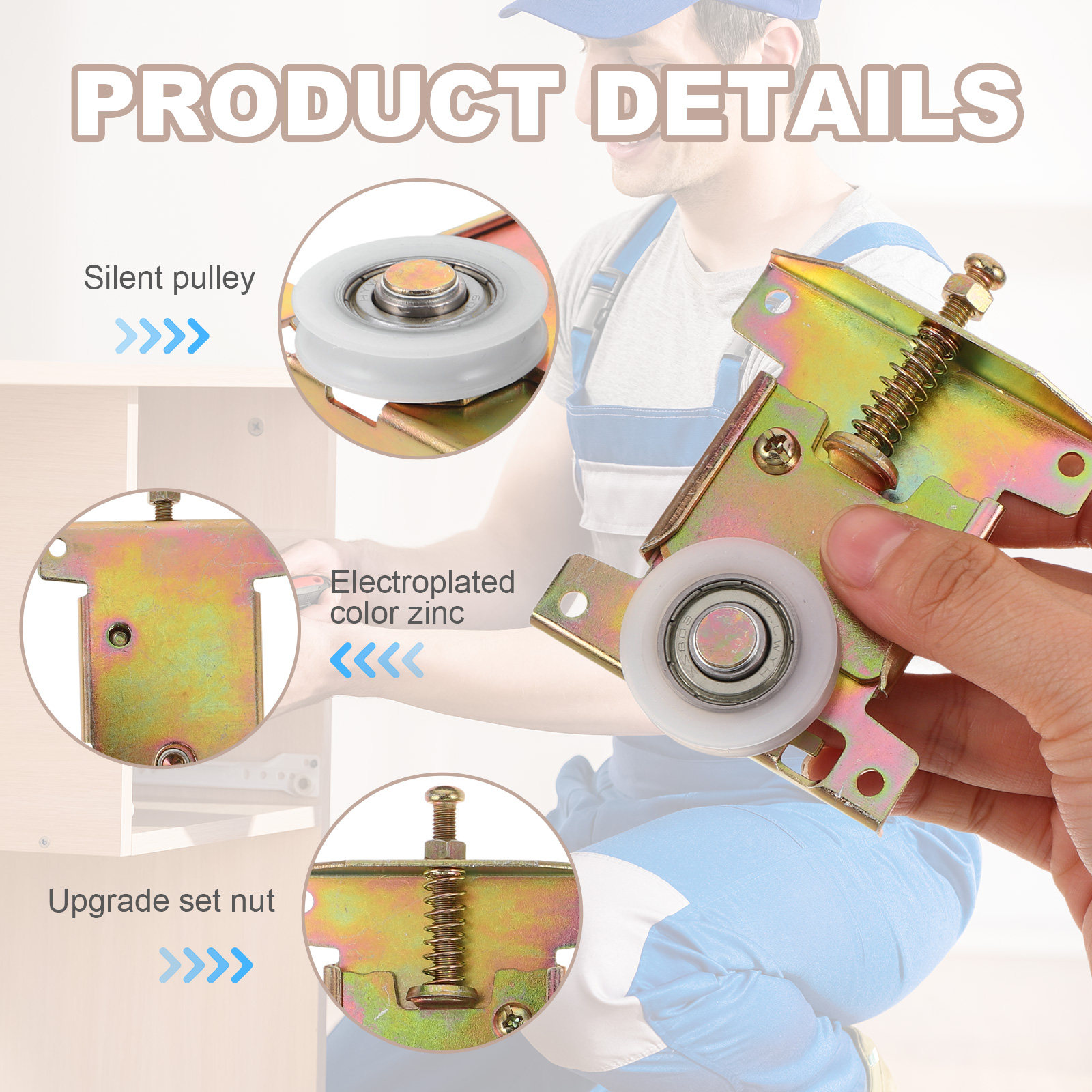 1Set Closet Door Roller Heavy- - огляд і ціна Furniture Hardware Replacement